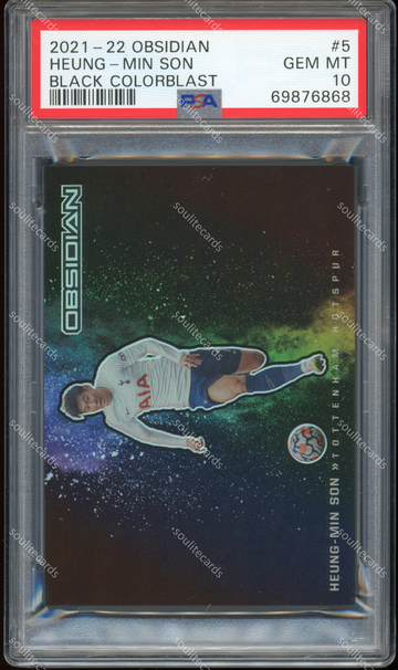 2021 HEUNG-MIN SON PANINI OBSIDIAN BLACK COLORBLAST 5 PSA 10