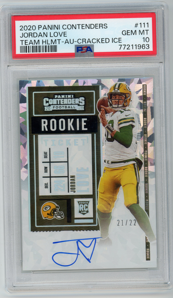 2020 Contenders Jordan Love Cracked Ice PSA 10