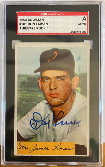 1954 Bowman Don Larsen Rookie Auto SGC Authentic RC #101