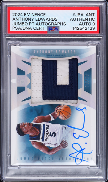 2024 Panini Eminence Anthony Edwards Game Used Patch Auto 10/10 Auto 9