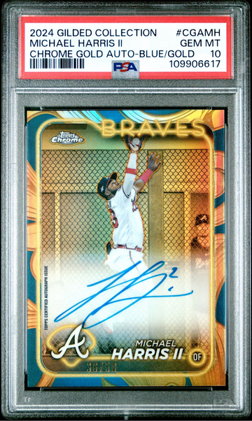 2024 Topps Chrome Gilded Collection Michael Harris Auto Blue Gold /50