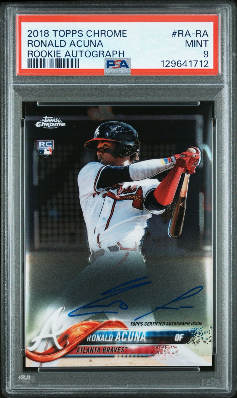 2018 Topps Chrome Ronald Acuna Rookie Auto | MySlabs