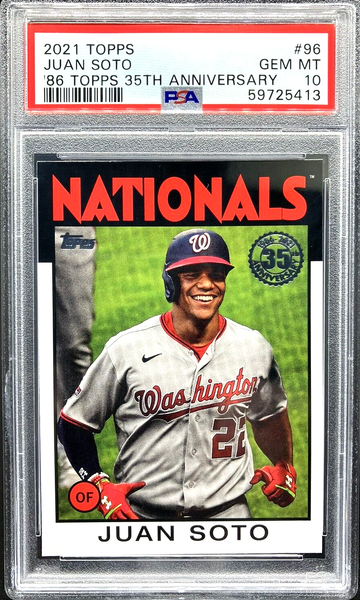 2021 Topps Juan Soto ‘86 Topps 35th Anniversary #96 * PSA 10 GEM MT * Pop 5