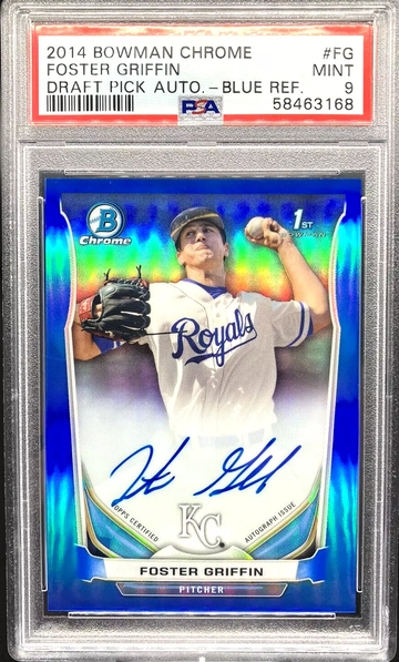 2014 Bowman Chrome Foster Griffin - 1st Blue Refractor On-Card Auto #/150 *PSA 9 MINT*
