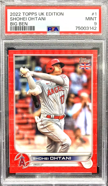 2022 Topps UK Edition Shohei Ohtani Big Ben Red Color Match #/99 *PSA 9 MINT*