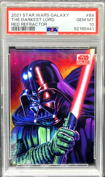 2021 Star Wars Galaxy “The Darkest Lord” Red Refractor (Sith Color) #5/5 *PSA 10