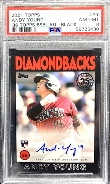 2021 Topps Andy Young ‘86 Topps 35th Anniversary Black Parallel Auto RC #/199