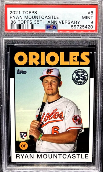 2021 Topps Ryan Mountcastle ‘86 Topps 35th Anniversary RC #8 * PSA 9 MINT * O’s