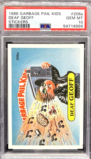 1986 Topps Garbage Pail Kids #206a Deaf Geoff * PSA 10 GEM MINT * OS5 Series 5