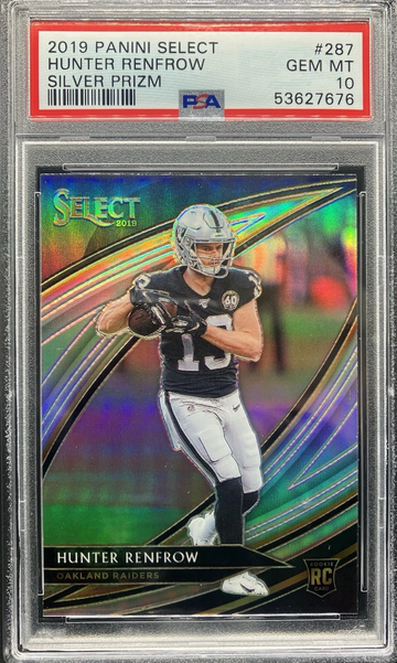2019 Panini Select Silver Prizm Hunter Renfrow RC #287 * PSA 10 GEM MT * Rookie