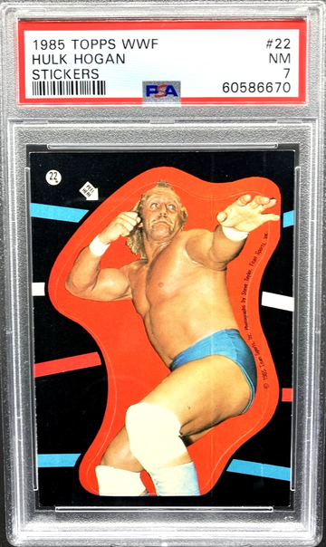 1985 Topps WWF Hulk Hogan Stickers #22 * PSA 7 Near Mint * WWE HOF Legend