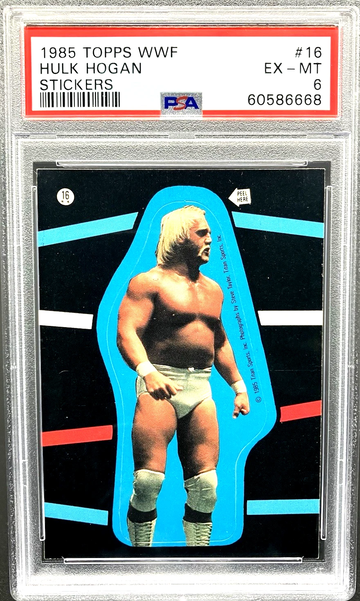 1985 Topps WWF Hulk Hogan Stickers #16 * PSA 6 EX-MINT * WWE HOF Legend