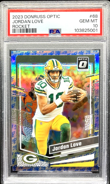 2023 Donruss Optic Jordan Love Rocket Prizm SSP * PSA 10 GEM MINT * Packers QB