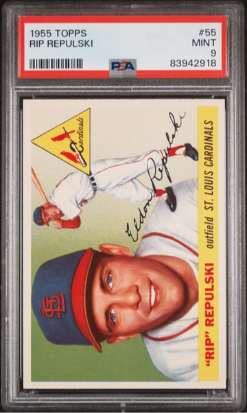 1955 Topps Rip Repulski PSA9 Only 3 total have been graded a PSA 9