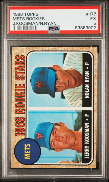 1968 Topps Mets Rookie #177 with Nolan Ryan/Jerry Koosman PSA Grade 5