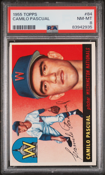 1955 Topps Camilo Pascual Rookie PSA 8