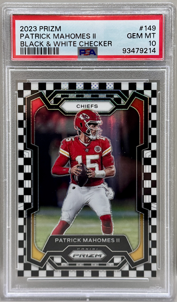 2023 Prizm #149 Patrick Mahomes II Black & White Checker PSA 10