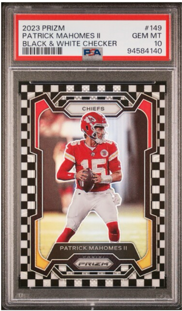 2023 Prizm #149 Patrick Mahomes II Black & White Checker PSA 10