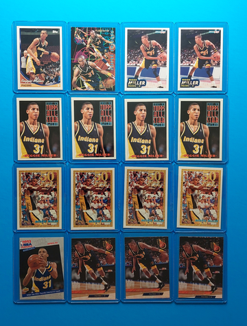 Reggie Miller 16 card lot.