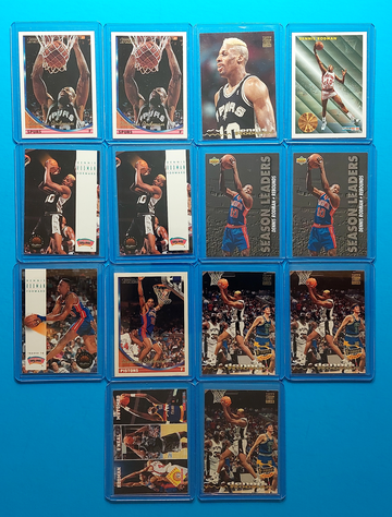 Dennis Rodman 14 card lot.