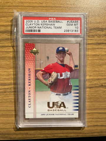 2005 Upper Deck USA Baseball Clayton Kershaw PSA 10 Rookie Card RC National Team