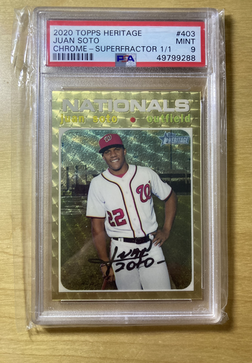 2020 Topps Heritage Superfractor 1/1 Juan Soto PSA 9
