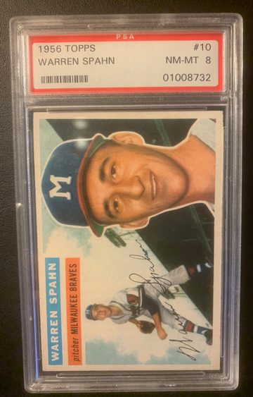 1956 Topps Warren Spahn PSA 8 NM-MT #10 HOF