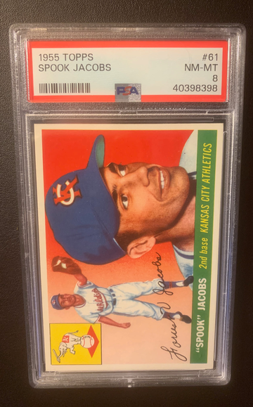 1955 Topps Spook Jacobs PSA 8 NM-MT #61