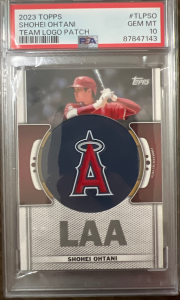 2023 Topps Shohei Ohtani Team Logo Patch #TLPSO PSA 10