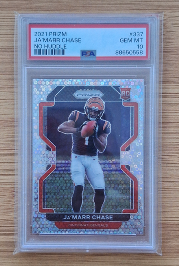 2021 Prizm No Huddle Ja'Marr Chase RC #337 PSA 10 Bengals