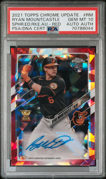 2021 TOPPS CHROME UPDATE SAPPHIRE EDITION RYAN MOUNTCASTLE ROOKIE AUTO RED SAPPHIRE PSA 10 #5/5!!