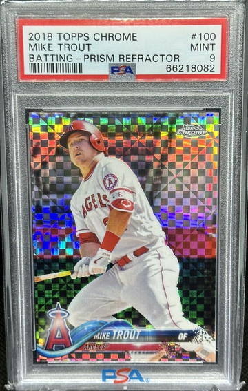 2018 TOPPS CHROME MIKE TROUT BATTING XFRACTOR PSA 9!