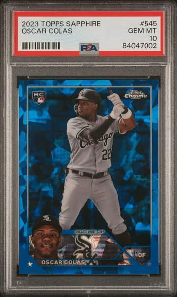 2023 TOPPS CHROME SAPPHIRE OSCAR COLAS PSA 10!