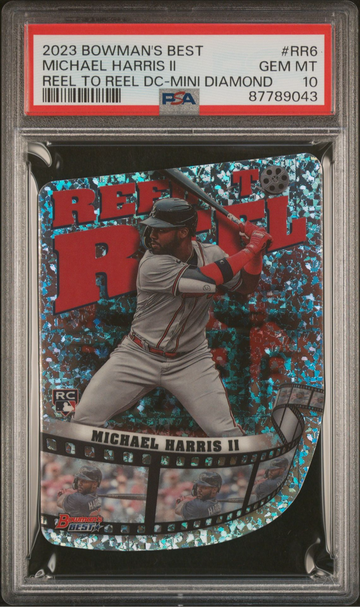 2023 BOWMAN'S BEST #RR6 MICHAEL HARRIS II REEL TO REEL DIE CUT MINI DIAMOND RC PSA 10!