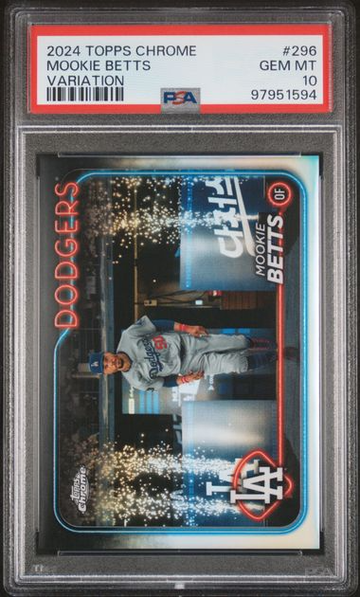 2024 TOPPS CHROME #296 MOOKIE BETTS VARIATION SP PSA 10!!