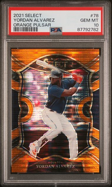 2021 PANINI SELECT FOTL #78 YORDAN ALVAREZ ORANGE PULSAR /18 PSA 10!!