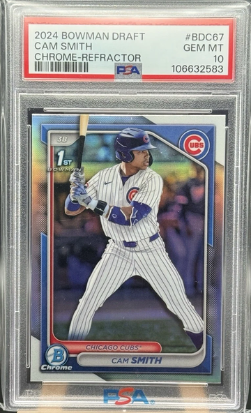2024 BOWMAN DRAFT CAM SMITH CHROME REFRACTOR PSA 10!!