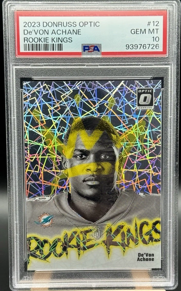 2023 DONRUSS OPTIC DE'VON ACHANE ROOKIE KINGS PSA 10!!