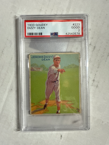 1933 goudey dizzy Dean rookie Psa 2 