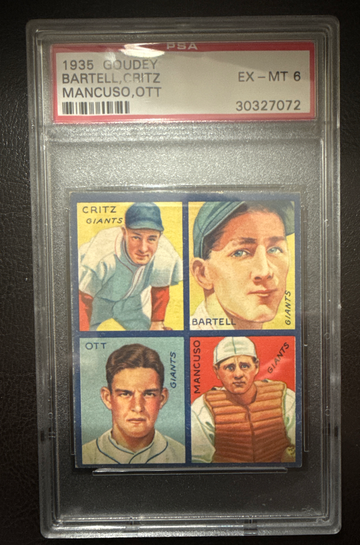 1935 goudey 4 in 1 mel ott psa 6