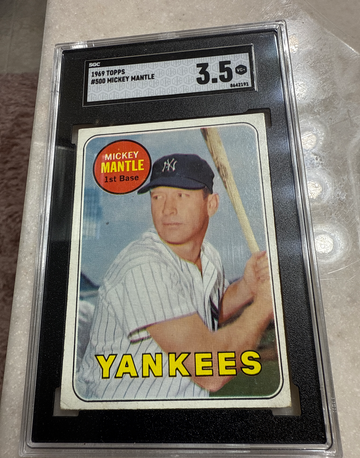 1969 Topps #500 Mickey mantle sgc 3.5 yellow letters 