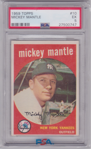 1959 Topps Mickey Mantle #10 PSA 5 EX
