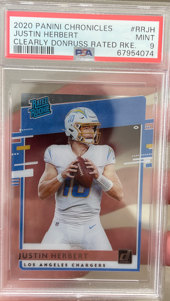 Justin Herbert 2020 Clearly Donruss Rated Rookie #RRJH PSA 9