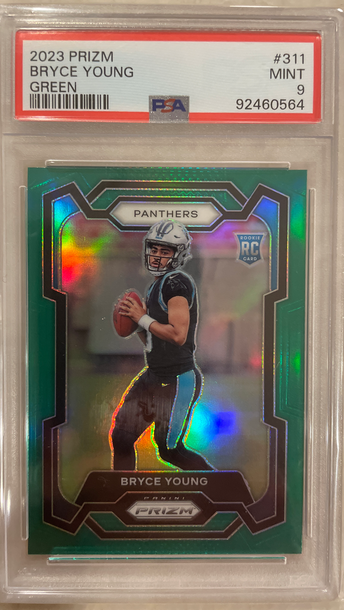 Bryce Young 2023 Prizm Green PSA 9 Rookie Card
