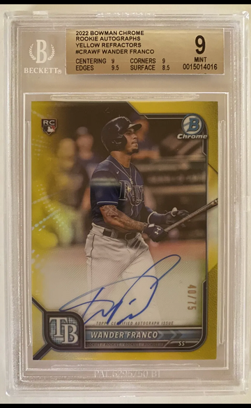 2022 Bowman Crome Wander Franco Yellow Refractor Auto