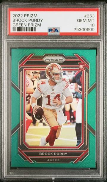 2022 Prizm #353 Green Prizm Brock Purdy RC PSA 10!