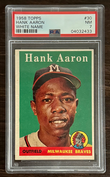 1958 Topps #30 Hank Aaron White Name PSA 7