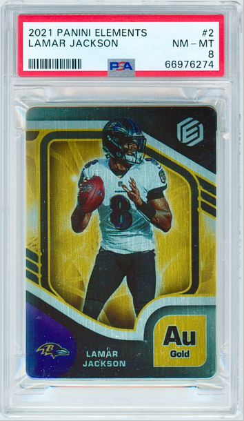 2021 Elements #2 Lamar Jackson - Gold # /250 (NFL MVP)
