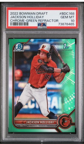 2022 Bowman Draft Chrome Jackson Holliday Green Refractor PSA 10 #/99