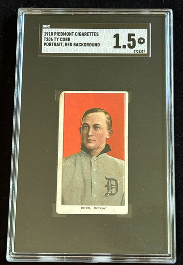 T206 Ty Cobb portrait (red) Piedmont 350 back